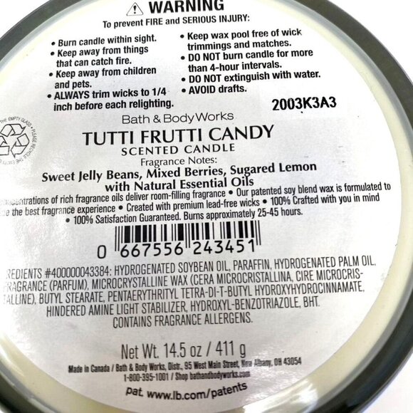 Bath & Body Works Happy Easter Tutti Frutti Candy 3-Wick Candle 14.5 Oz - Picture 6 of 6